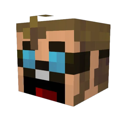 Minatony Minecraft avatar head, 3D render