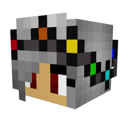Minatosaki Minecraft avatar head, 3D render