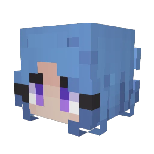 Mincraft_warden Minecraft avatar head, 3D render