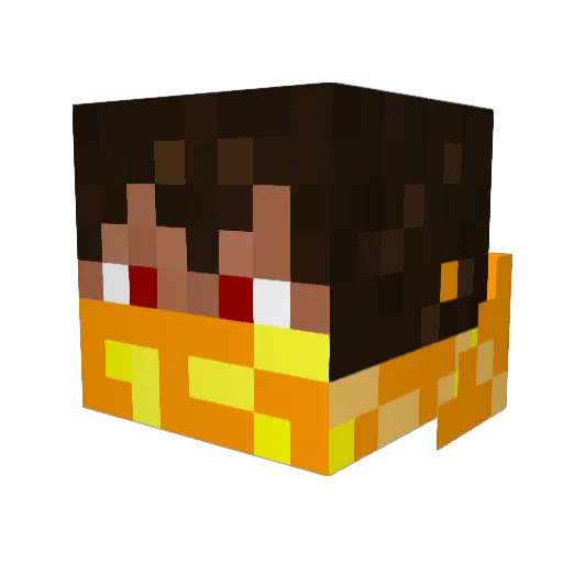 MindedAsp Minecraft avatar head, 3D render