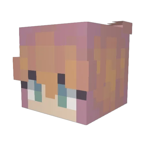 Mindlless_ Minecraft avatar head, 3D render