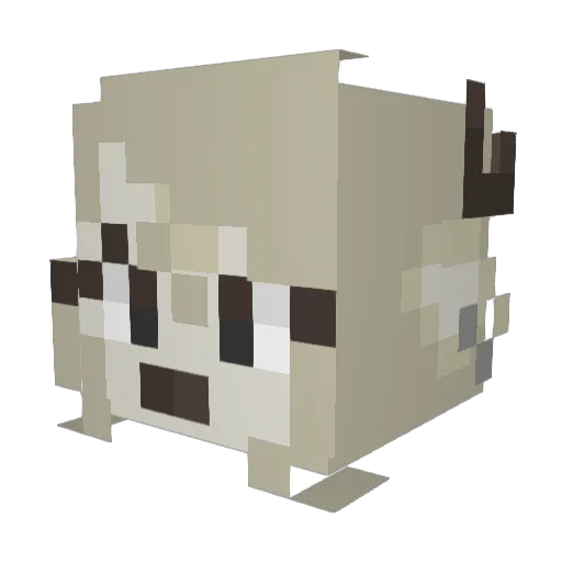 Mindoux Minecraft avatar head, 3D render