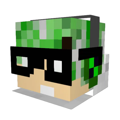 Mine1Mixer Minecraft avatar head, 3D render