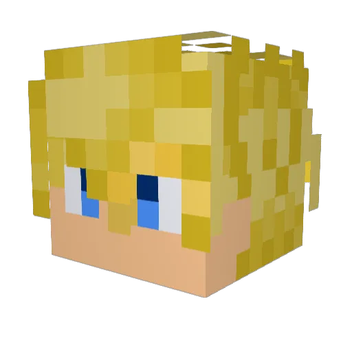 Mine2theMax Minecraft avatar head, 3D render