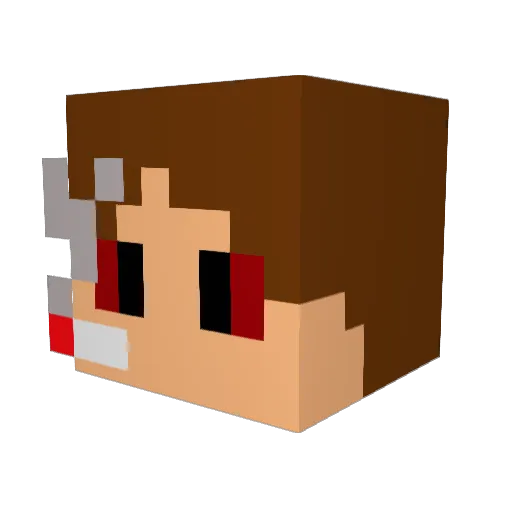 Mine4German Minecraft avatar head, 3D render