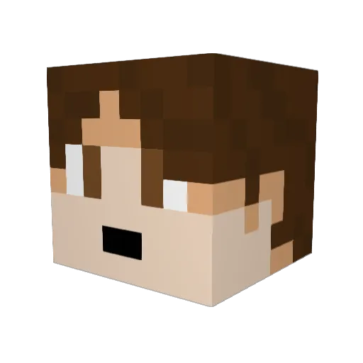 MineGam Minecraft avatar head, 3D render