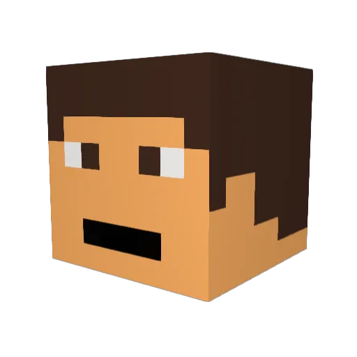 MineKDm1 Minecraft avatar head, 3D render