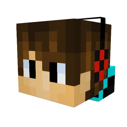 MineMan_TV Minecraft avatar head, 3D render