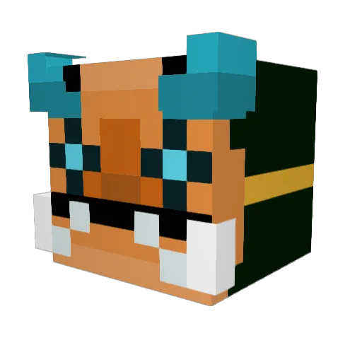 MineMe Minecraft avatar head, 3D render