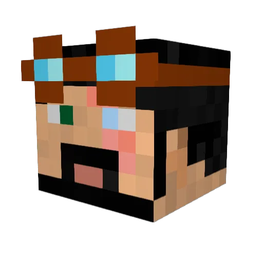 MineMistic Minecraft avatar head, 3D render