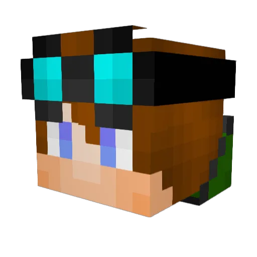 MinePls Minecraft avatar head, 3D render