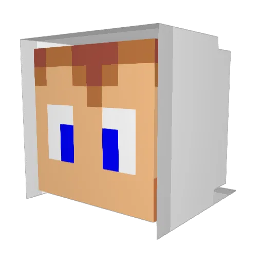 MineWally Minecraft avatar head, 3D render