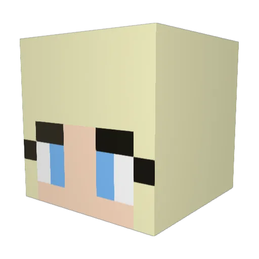 Mine_Milo Minecraft avatar head, 3D render