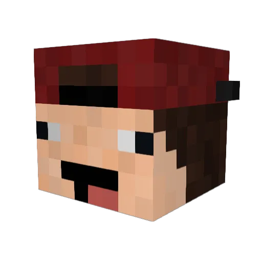 Mine_Scope Minecraft avatar head, 3D render