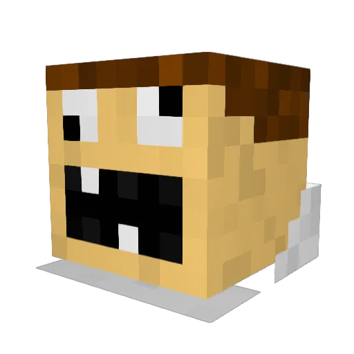 Mine_Tarded Minecraft avatar head, 3D render