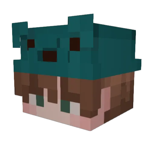 Mine_hub Minecraft avatar head, 3D render