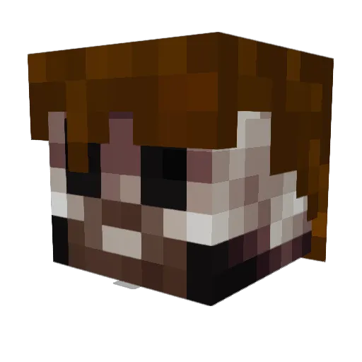 Minebaron Minecraft avatar head, 3D render
