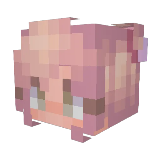 Minebunny Minecraft avatar head, 3D render