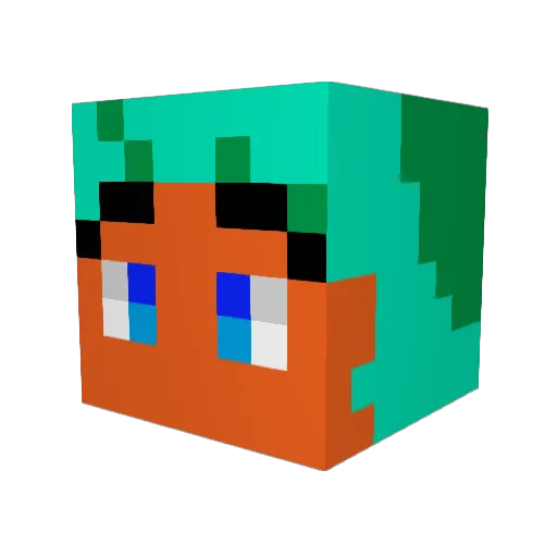 Minecart1145 Minecraft avatar head, 3D render