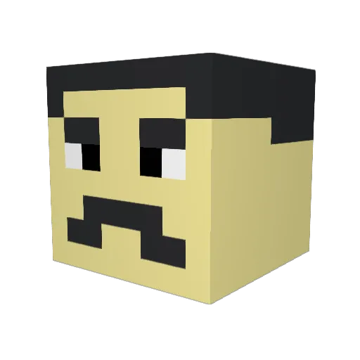 Minechoc Minecraft avatar head, 3D render