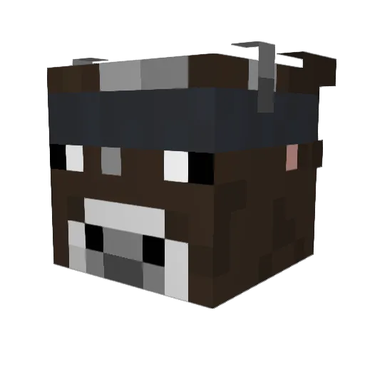 Minecow64 Minecraft avatar head, 3D render