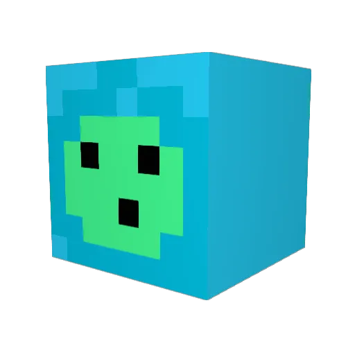 Minecraft9_ Minecraft avatar head, 3D render