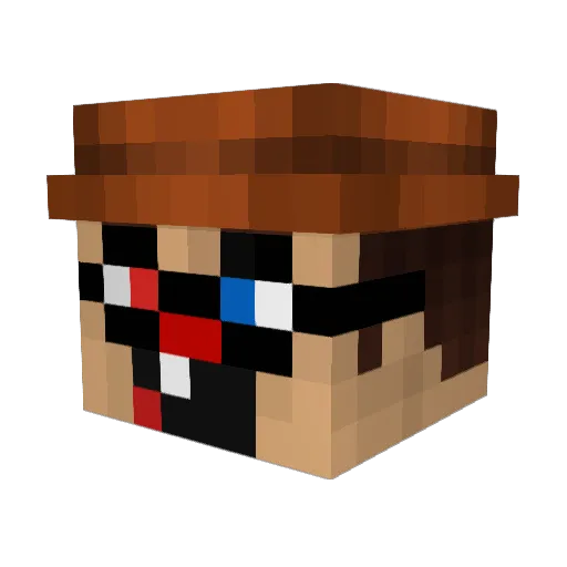 MinecraftDogbros Minecraft avatar head, 3D render