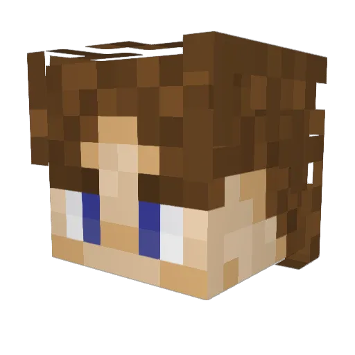 MinecraftFire1 Minecraft avatar head, 3D render