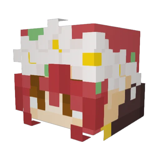 MinecraftGirl02 Minecraft avatar head, 3D render