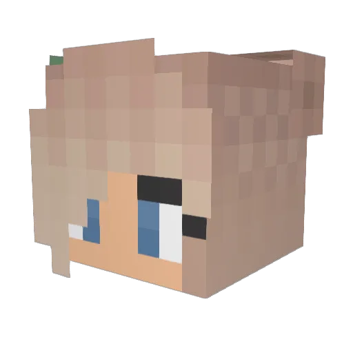 MinecraftGirlCat Minecraft avatar head, 3D render