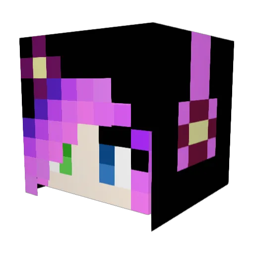MinecraftGirlUwU Minecraft avatar head, 3D render