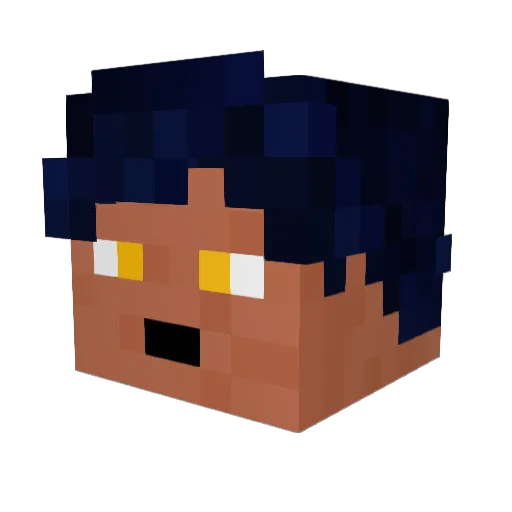 MinecraftJu Minecraft avatar head, 3D render