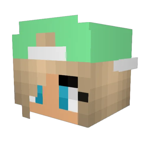 MinecraftSister3 Minecraft avatar head, 3D render