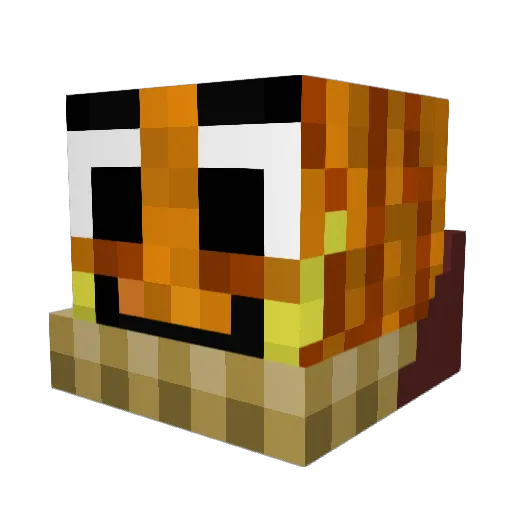 MinecraftVilla3 Minecraft avatar head, 3D render