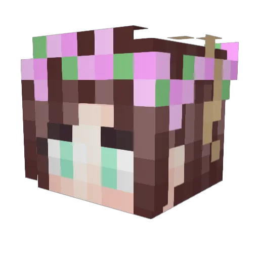 Minecraft_Bunny_ Minecraft avatar head, 3D render