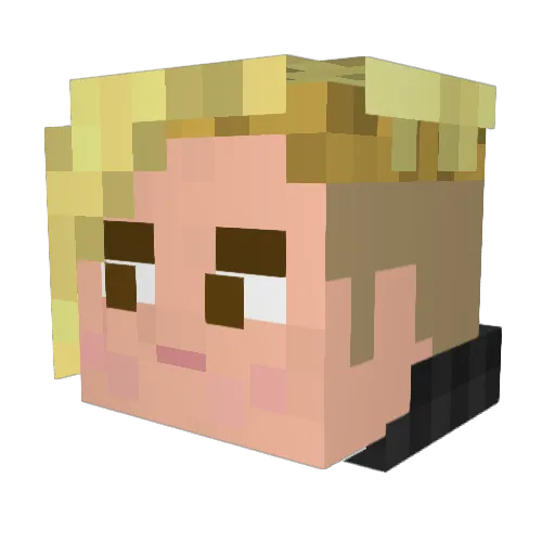 Minecraft_Dav3 Minecraft avatar head, 3D render