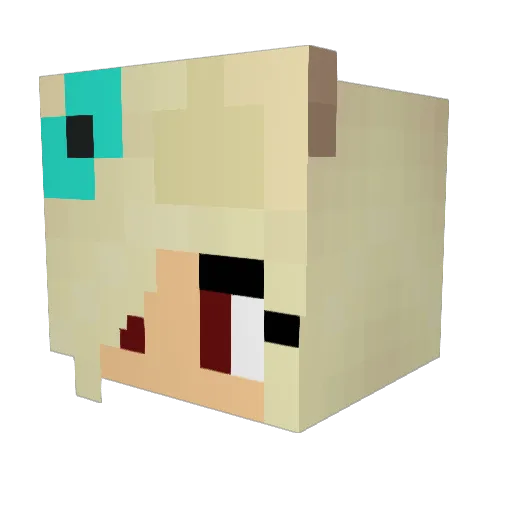 Minecraft_Fee Minecraft avatar head, 3D render