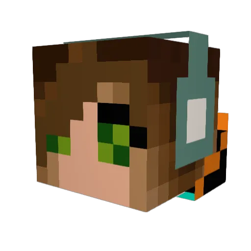 Minecraft_Laura Minecraft avatar head, 3D render
