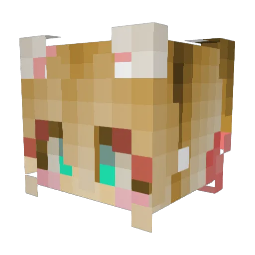 Minecraft_Maxi Minecraft avatar head, 3D render