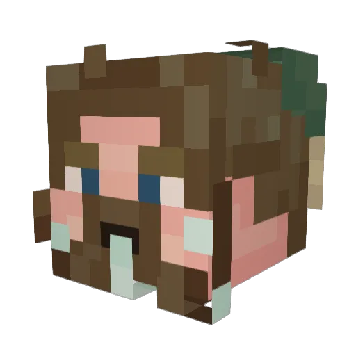 Minecraftiona Minecraft avatar head, 3D render