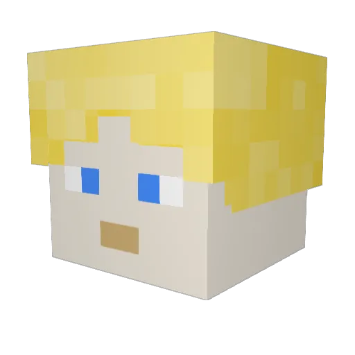 Minecrafty563 Minecraft avatar head, 3D render