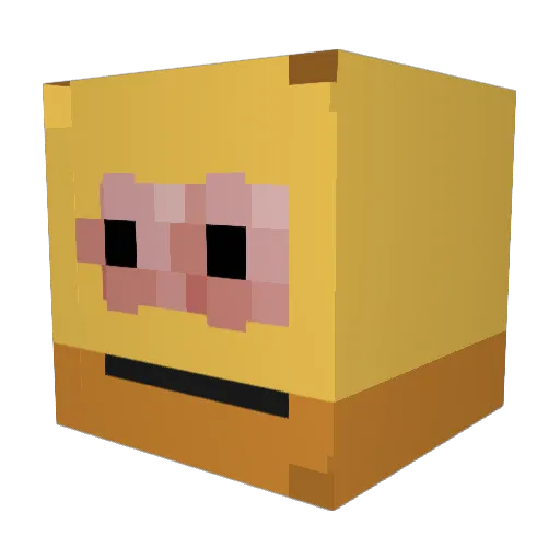 Minecrfter Minecraft avatar head, 3D render