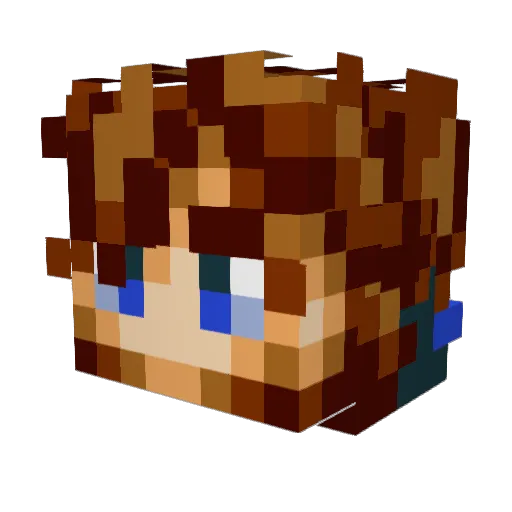 Minecseb Minecraft avatar head, 3D render