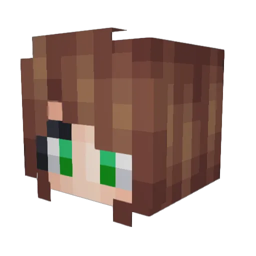 Minedoko Minecraft avatar head, 3D render