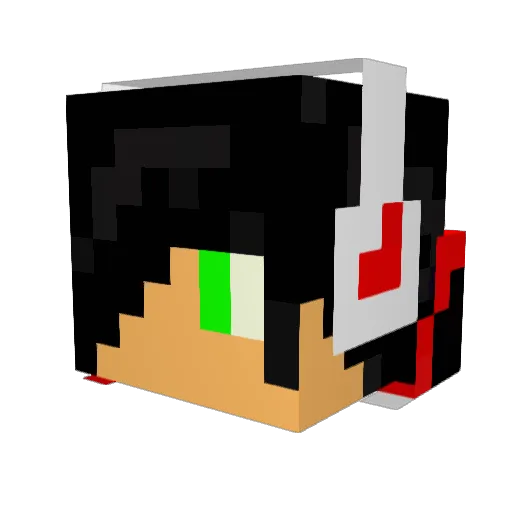 Mineejirka Minecraft avatar head, 3D render