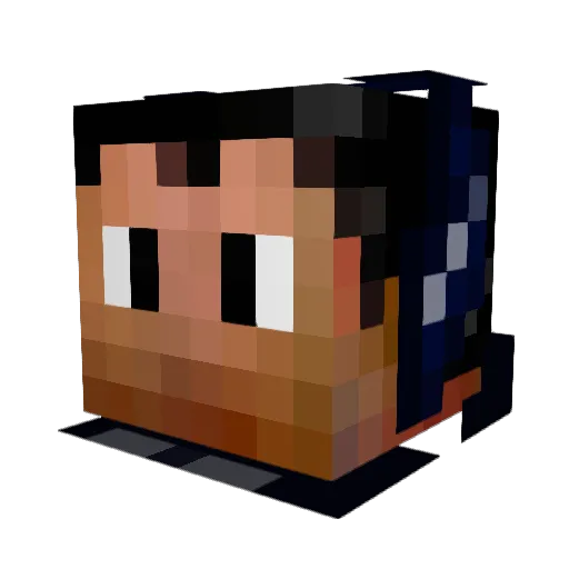 Minegab_ Minecraft avatar head, 3D render