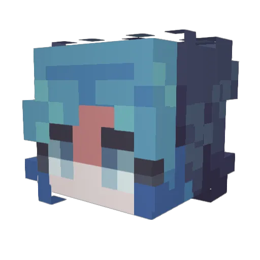 Minegahara Minecraft avatar head, 3D render