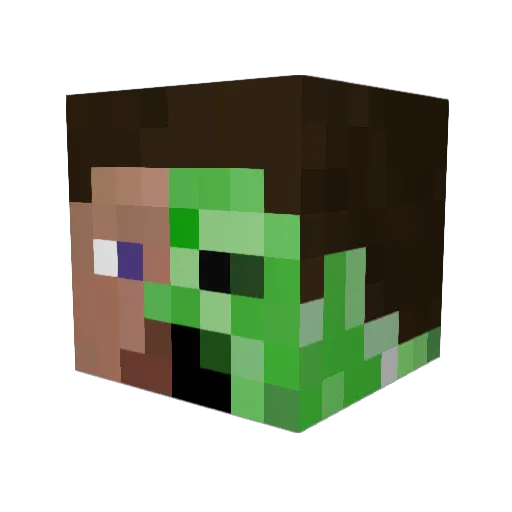 Minegon_Alpha Minecraft avatar head, 3D render