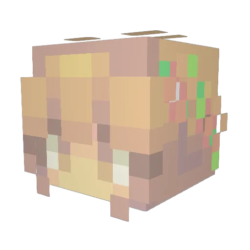 Minekraft16 Minecraft avatar head, 3D render