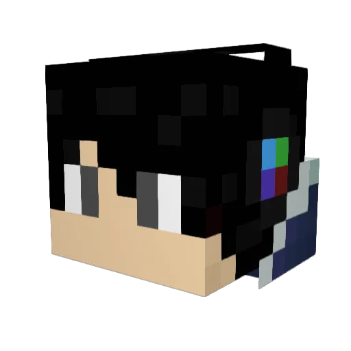 MinekubyITA Minecraft avatar head, 3D render